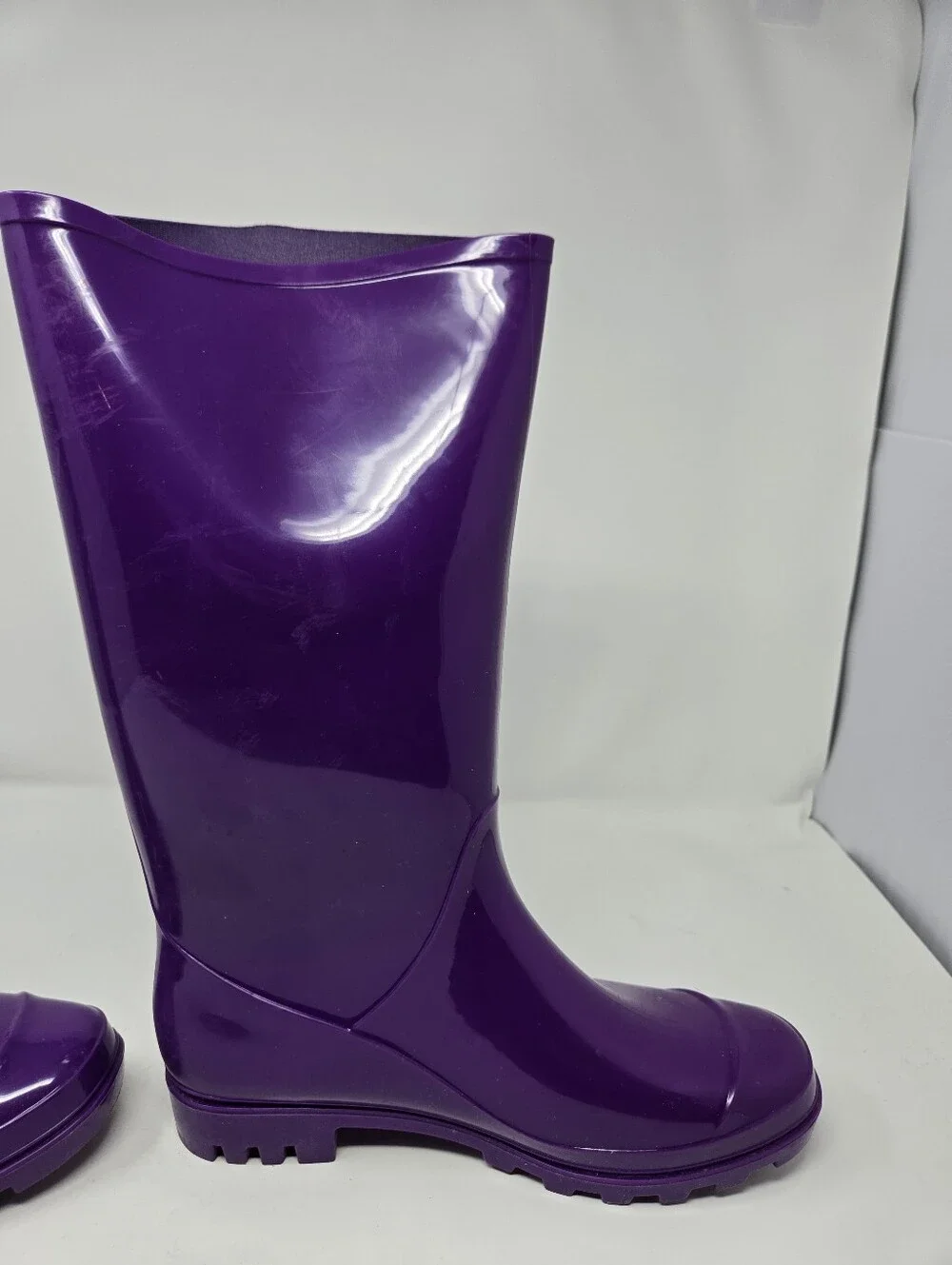 Arizona Winston Size 10 Womens Purple Calf Length Rainboot Rubber Shiny Used